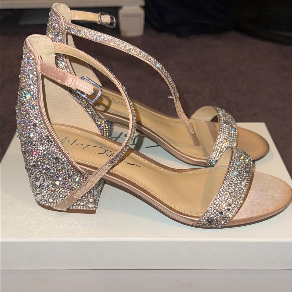 Betsey Johnson Sparkling Silver Heels